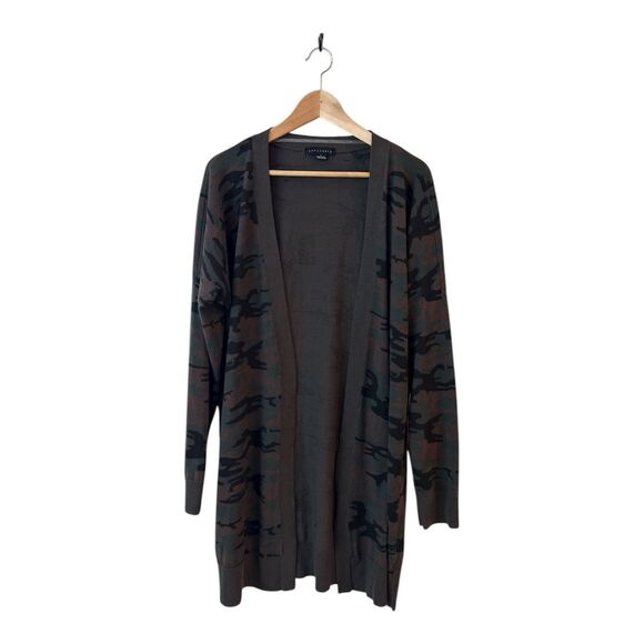 Sanctuary Knit Open Front Long Sleeve Long Cardigan Camo Size Large - Picture 6 of 6